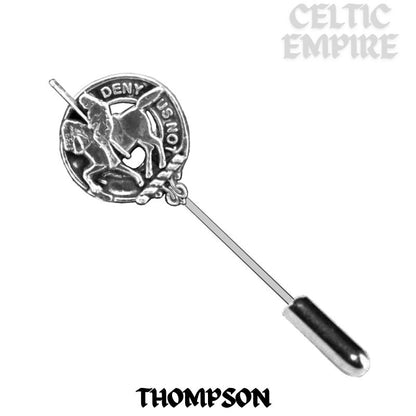 Thompson Family Clan Crest Stick or Cravat pin, Sterling Silver