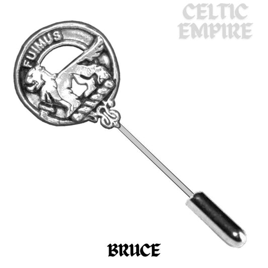 Bruce Family Clan Crest Stick or Cravat pin, Sterling Silver