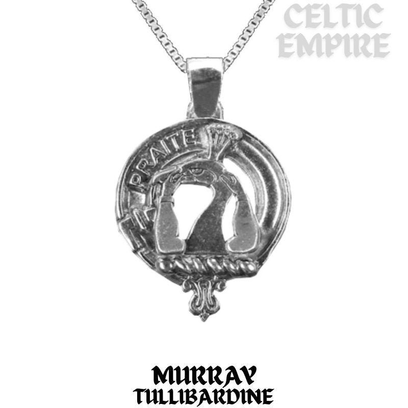 Murray Tullibardine Large 1" Scottish Family Clan Crest Pendant - Sterling Silver