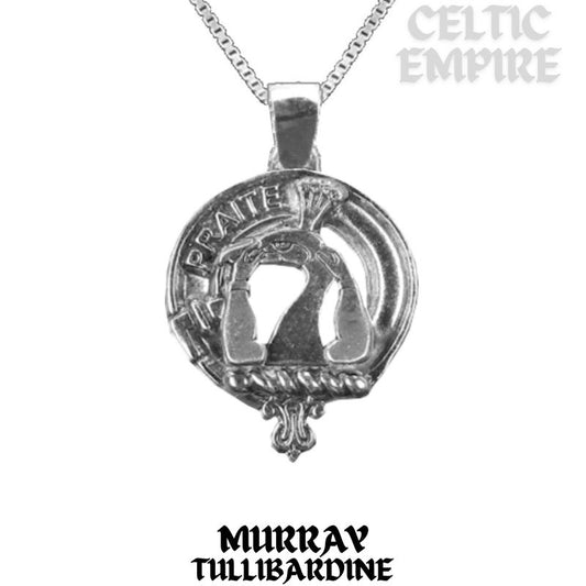 Murray Tullibardine Large 1" Scottish Family Clan Crest Pendant - Sterling Silver