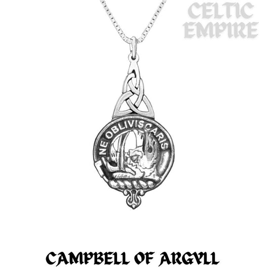 Campbell Agyll Family Clan Crest Interlace Drop Pendant