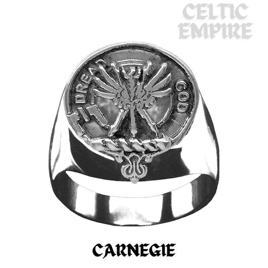 Carnegie Scottish Family Clan Crest Ring  ~  Sterling Silver and Karat Gold