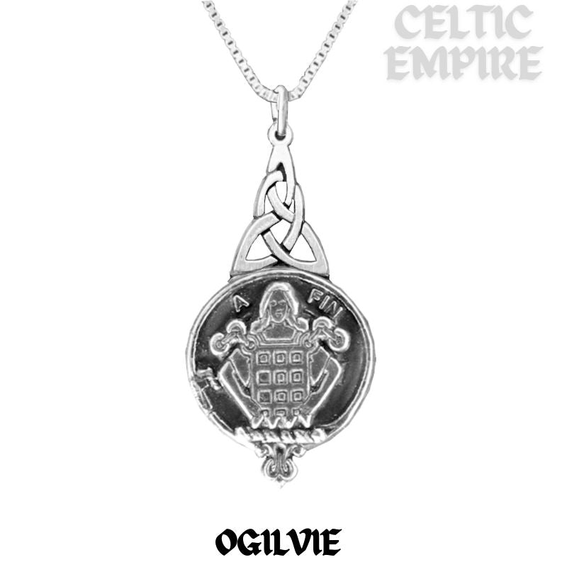 Ogilvie Family Clan Crest Interlace Drop Pendant