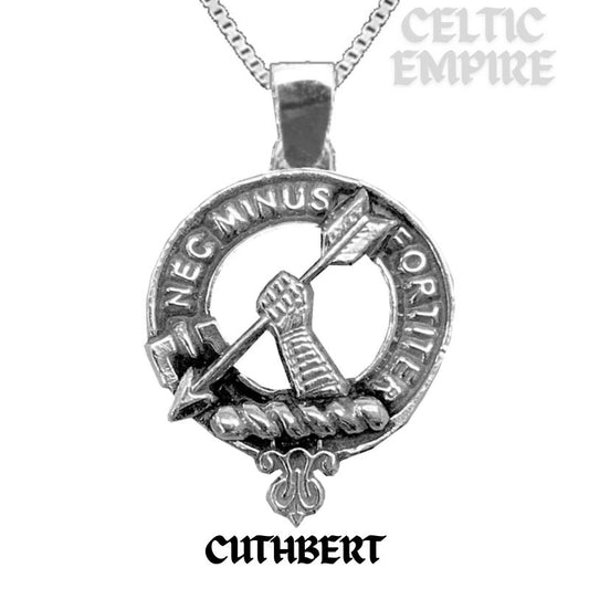 Cuthbert Large 1" Scottish Family Clan Crest Pendant - Sterling Silver