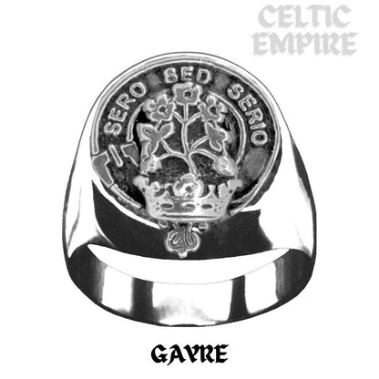 Gayre Scottish Family Clan Crest Ring  ~  Sterling Silver and Karat Gold