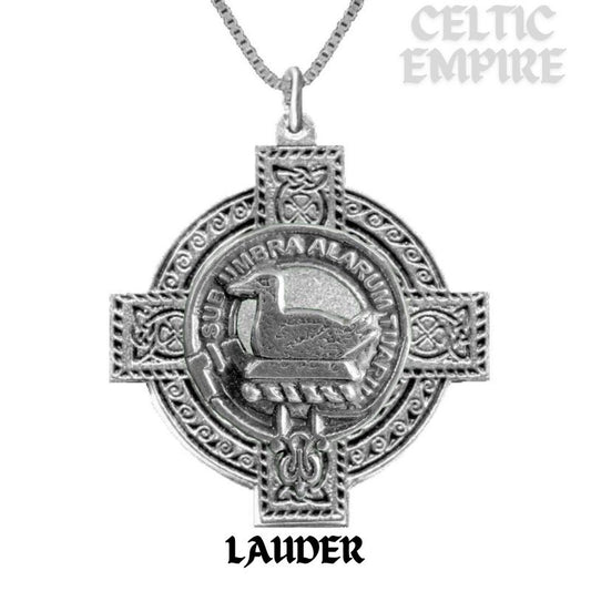 Lauder Family Clan Crest Celtic Cross Pendant Scottish