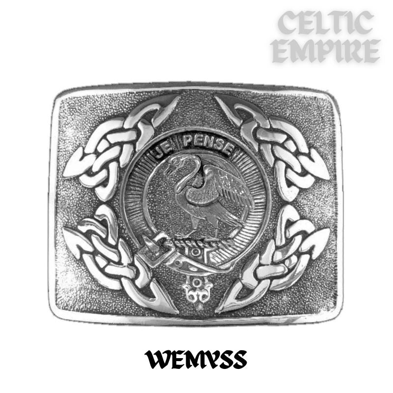 Wemyss Family Clan Crest Interlace Kilt Belt Buckle