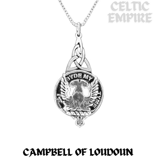 Campbell Loudoun Family Clan Crest Interlace Drop Pendant