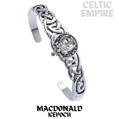 MacDonald (Keppoch) Family Clan Crest Celtic Cuff Bracelet