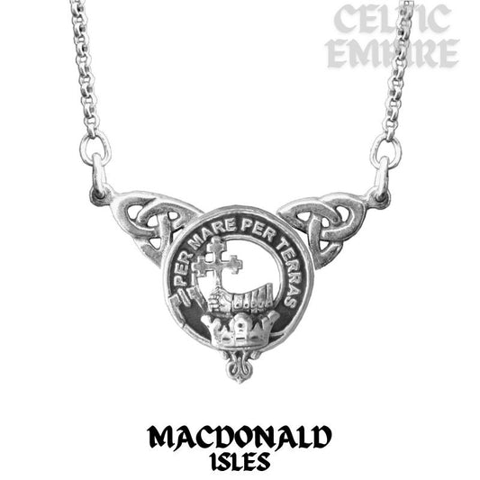 MacDonald Isles Family Clan Crest Double Drop Pendant