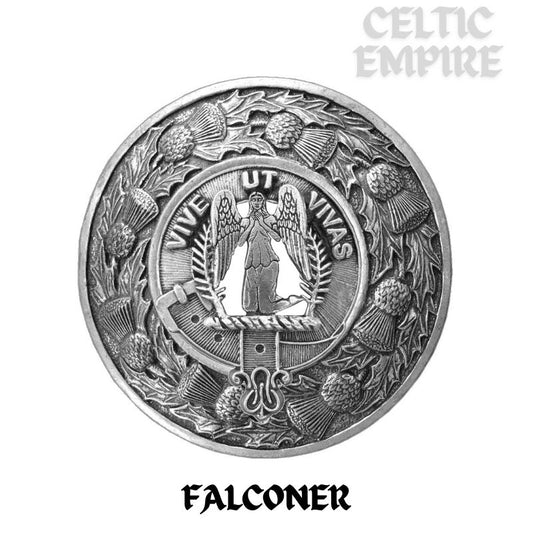 Falconer Family Clan Badge Scottish Plaid Brooch