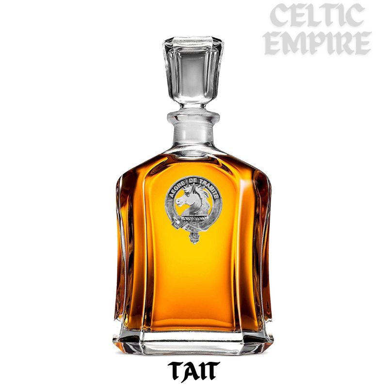 Tait Family Clan Crest Badge Skye Decanter