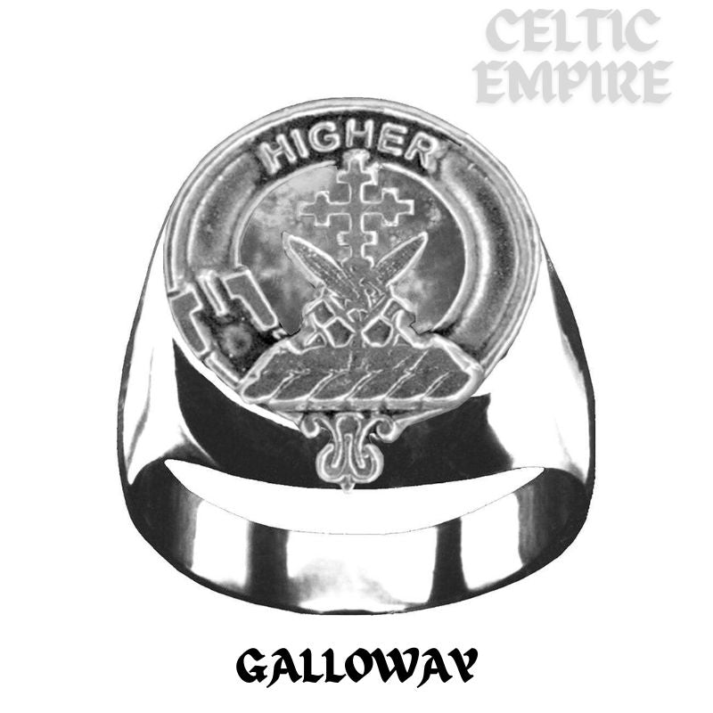 Galloway Scottish Family Clan Crest Ring  ~  Sterling Silver and Karat Gold