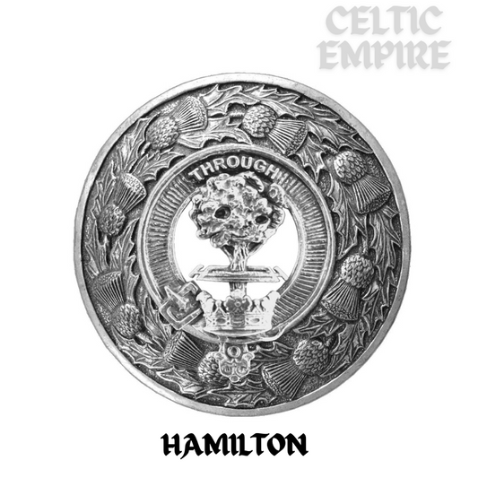 Hamilton Family Clan Badge Scottish Plaid Brooch