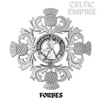 Forbes Family Clan Crest Scottish Four Thistle Brooch