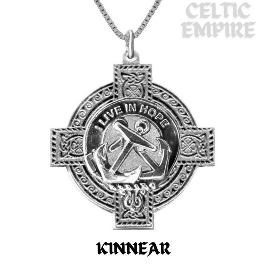 Kinnear Family Clan Crest Celtic Cross Pendant Scottish
