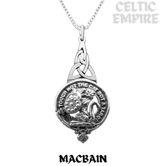 MacBain Family Clan Crest Interlace Drop Pendant