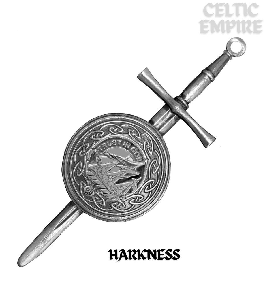 Harkness Scottish Family Clan Dirk Shield Kilt Pin