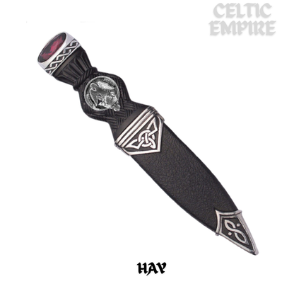 Hay Interlace Family Clan Crest Sgian Dubh, Scottish Knife