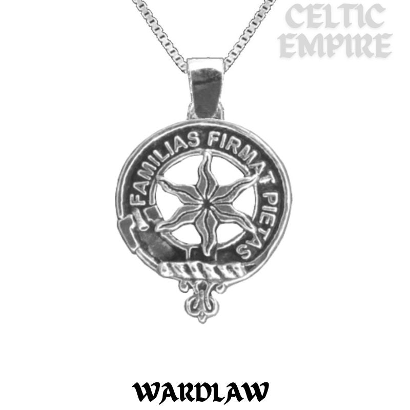 Wardlaw Large 1" Scottish Family Clan Crest Pendant - Sterling Silver
