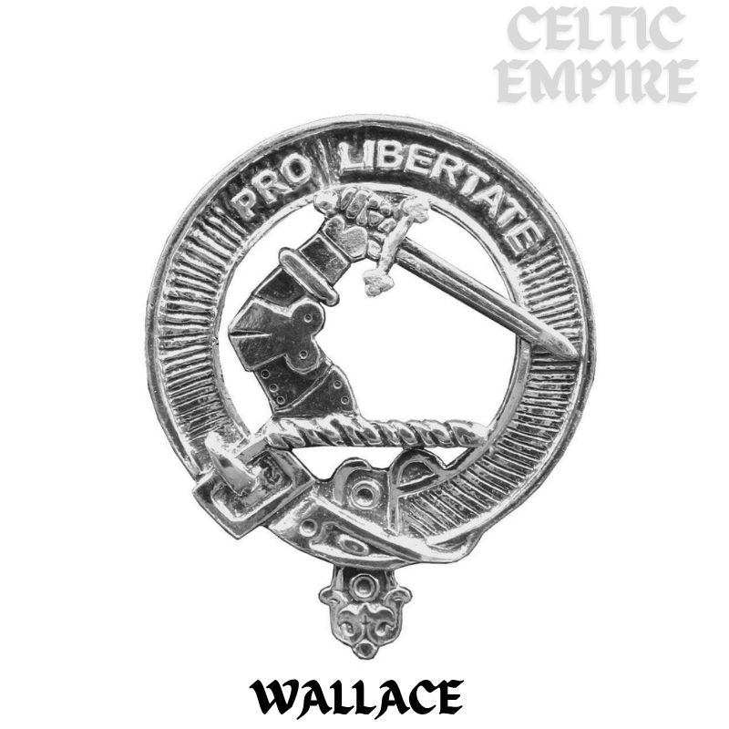 Wallace Large 1" Scottish Family Clan Crest Pendant - Sterling Silver