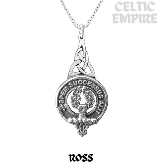 Ross Family Clan Crest Interlace Drop Pendant