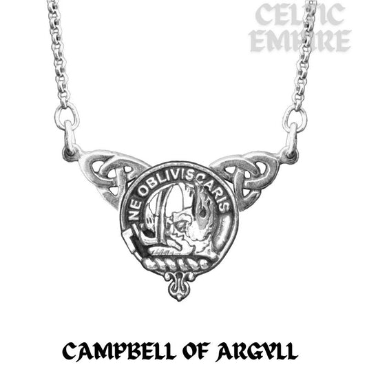 Campbell Argyll Family Clan Crest Double Drop Pendant