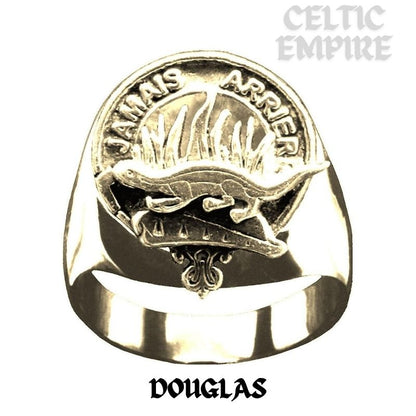 Douglas Scottish Family Clan Crest Ring  ~  Sterling Silver and Karat Gold