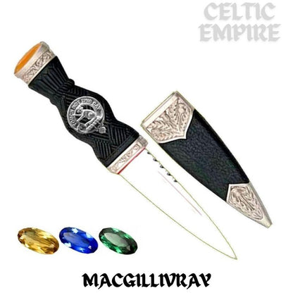 MacGillivray Family Clan Crest Sgian Dubh, Scottish Knife