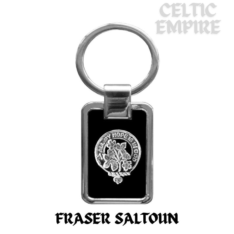 Fraser  Saltoun Family Clan Black Stainless Key Ring