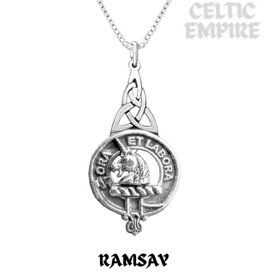 Ramsay Family Clan Crest Interlace Drop Pendant