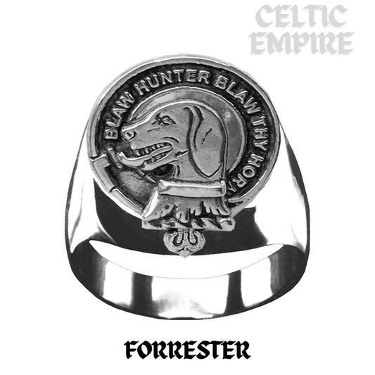 Forrester Scottish Family Clan Crest Ring  ~  Sterling Silver and Karat Gold