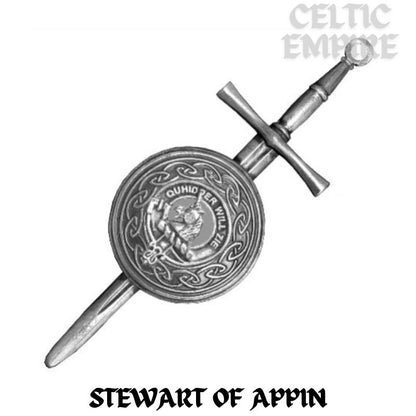 Stewart (Appin) Scottish Family Clan Dirk Shield Kilt Pin