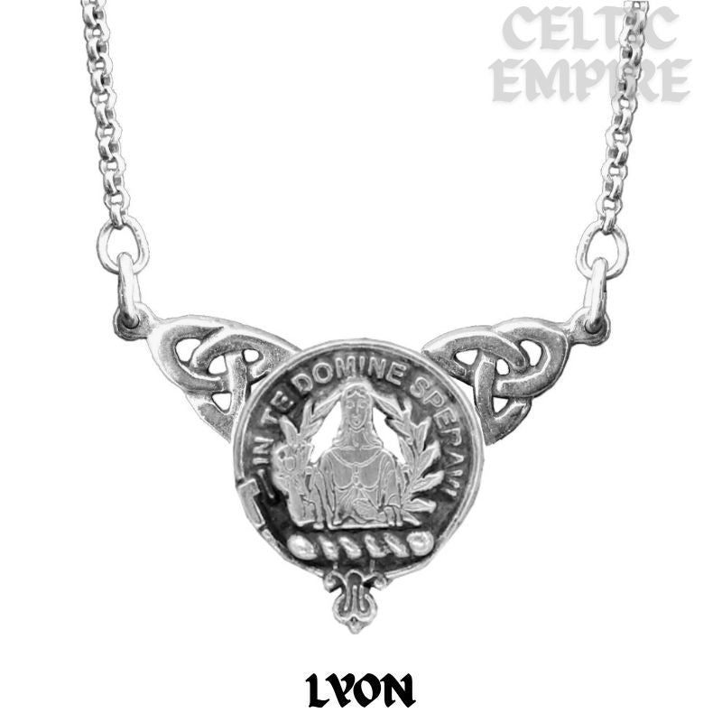 Lyon Family Clan Crest Double Drop Pendant
