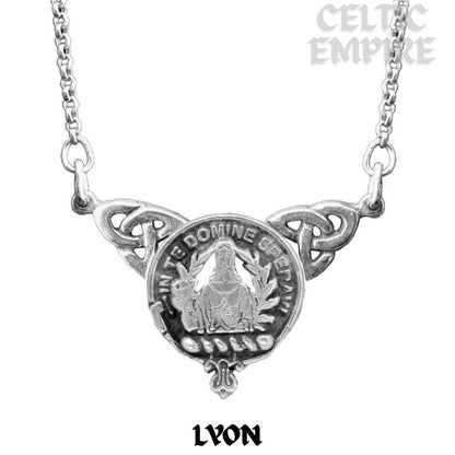 Lyon Family Clan Crest Double Drop Pendant
