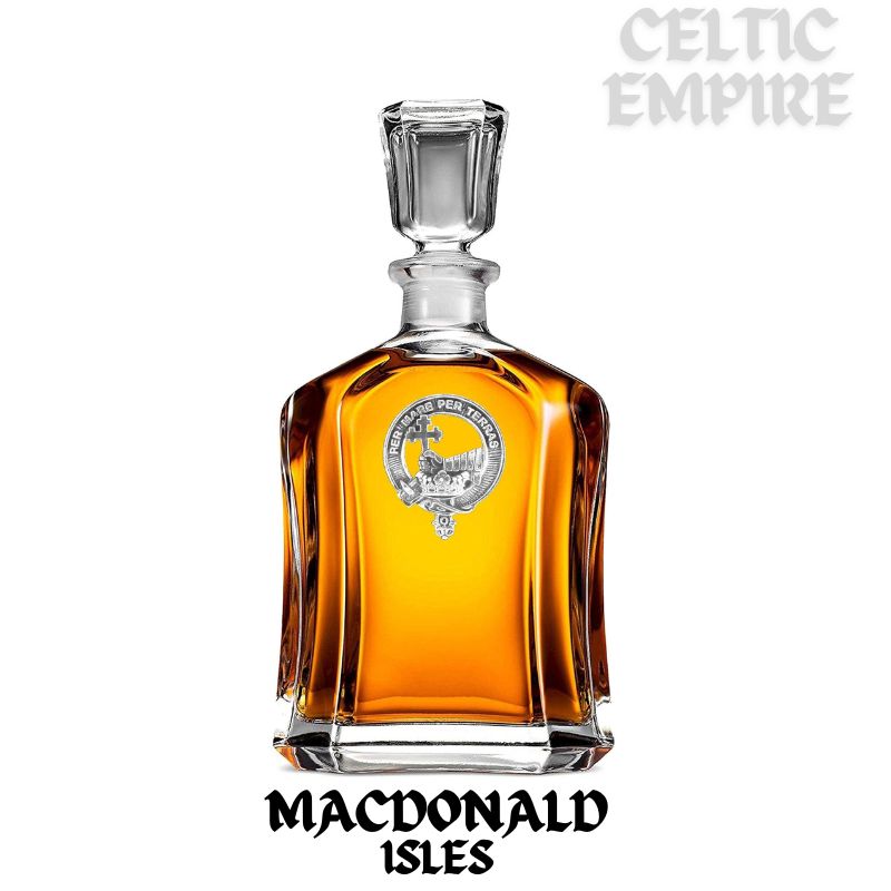 MacDonald (Isles) Family Clan Crest Badge Whiskey Decanter