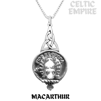 MacArthur Family Clan Crest Interlace Drop Pendant