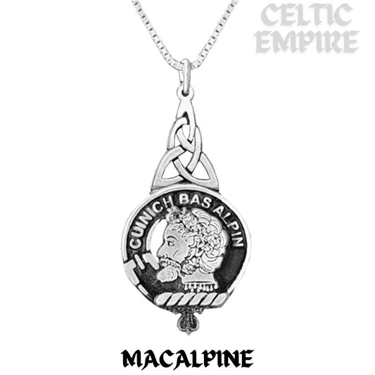 MacAlpin Family Clan Crest Interlace Drop Pendant