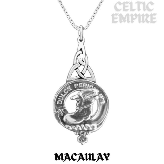 MacAulay Family Clan Crest Interlace Drop Pendant