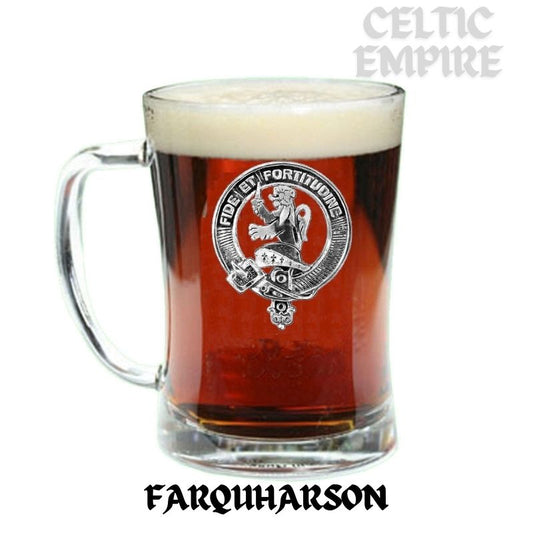 Farquharson Family Clan Crest Badge Glass Beer Mug