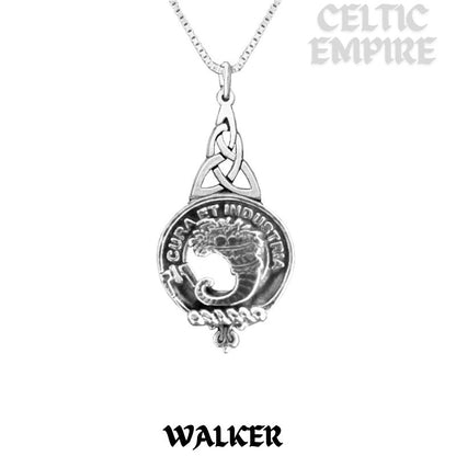 Walker Family Clan Crest Interlace Drop Pendant