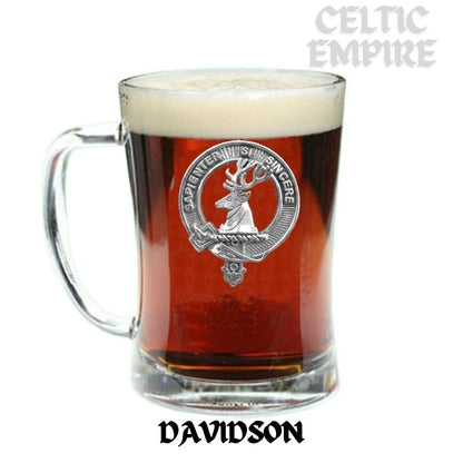 Davidson Family Clan Crest Badge Glass Beer Mug