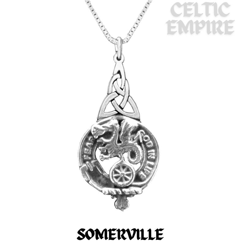 Somerville Family Clan Crest Interlace Drop Pendant