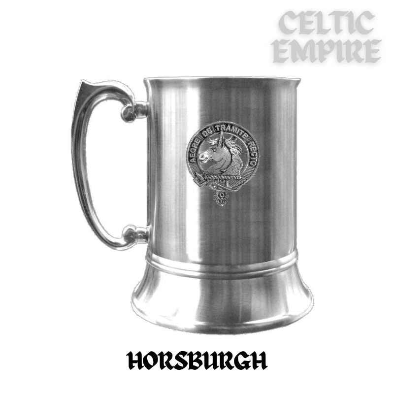 Horsburgh Scottish Family Clan Crest Badge Tankard