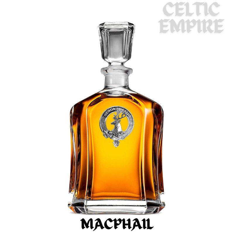 MacPhail Family Clan Crest Badge Skye Decanter