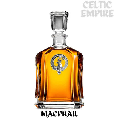 MacPhail Family Clan Crest Badge Skye Decanter
