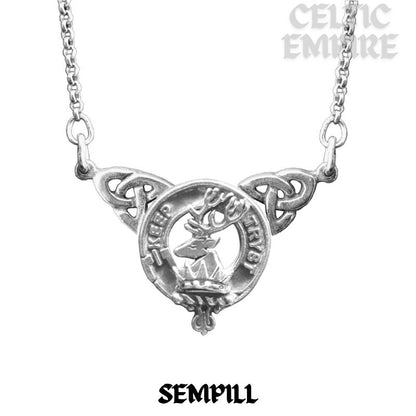 Sempill Family Clan Crest Double Drop Pendant
