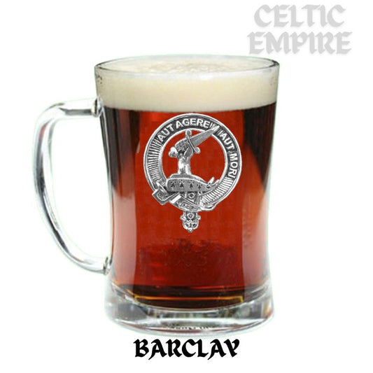 Barclay Family Clan Crest Badge Glass Beer Mug