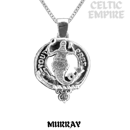 Murray Large 1" Scottish Family Clan Crest Pendant - Sterling Silver