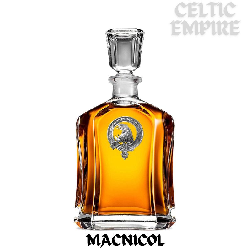 MacNicol Family Clan Crest Badge Whiskey Decanter